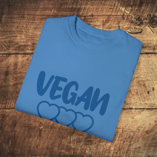 Vegan Hearts Garment-Dyed T-shirt Printify