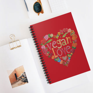 Vegan Love Spiral Notebook - Ruled Line