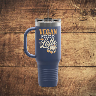 Vegan Food & Latte Insulated Travel Mug, 40oz