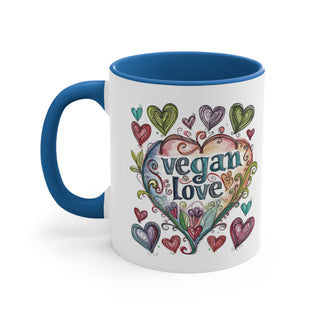 Vegan Love Accent Coffee Mug, 11oz Printify