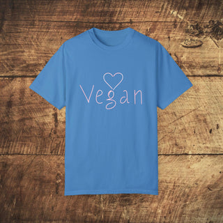 Vegan Heart Garment-Dyed T-shirt Printify