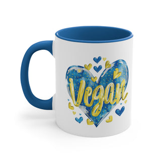 Vegan Hearts Accent Coffee Mug, 11oz Printify