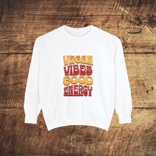 Vegan Vibes Garment-Dyed Sweatshirt Printify