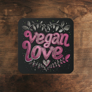 Vegan Love Cork Back Coaster Printify