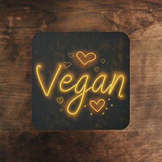 Vegan Neon Cork Back Coaster Printify