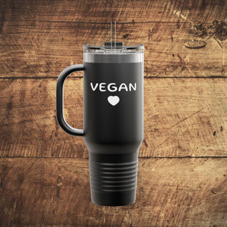 Vegan Heart Insulated Travel Mug, 40oz