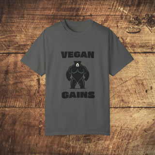 Vegan Gains Garment-Dyed T-shirt Printify