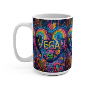 Vegan Hearts Coffee Mug 15oz