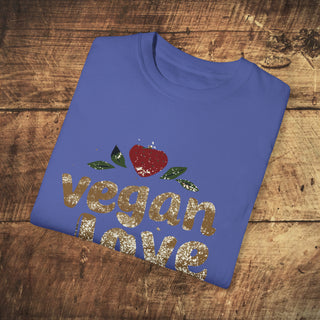 Vegan Love Garment-Dyed T-shirt Printify