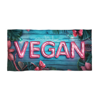 Vegan Beach Towel Printify