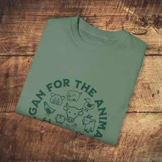 Vegan For The Animals Garment-Dyed T-shirt Printify