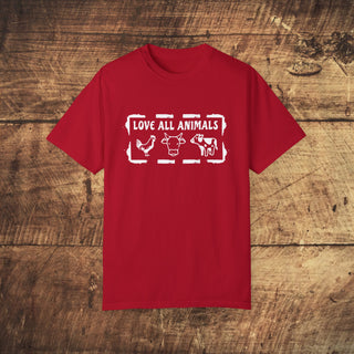 Love All Animals Garment-Dyed T-shirt Printify