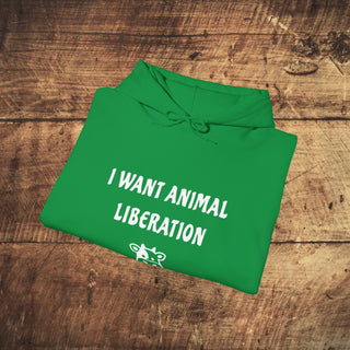 I Want Animal Liberation Heavy Blend™ Hooded Sweatshirt Printify