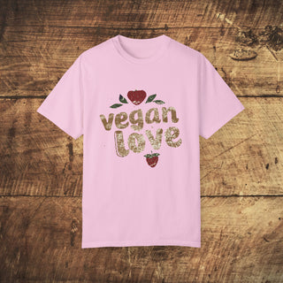 Vegan Love Garment-Dyed T-shirt Printify