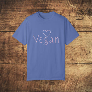 Vegan Heart Garment-Dyed T-shirt Printify