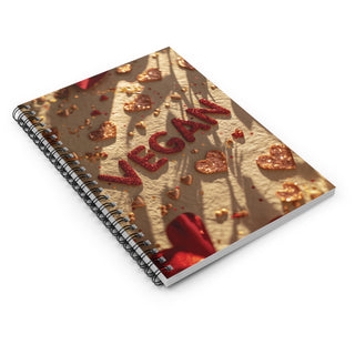 Vegan Hearts Spiral Notebook - Ruled Line Printify