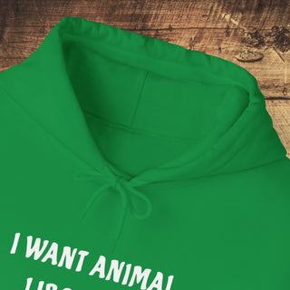 I Want Animal Liberation Heavy Blend™ Hooded Sweatshirt Printify