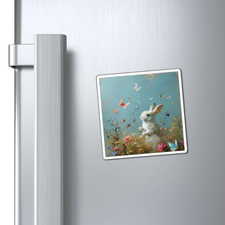 Bunny and Butterflies Magnet Printify