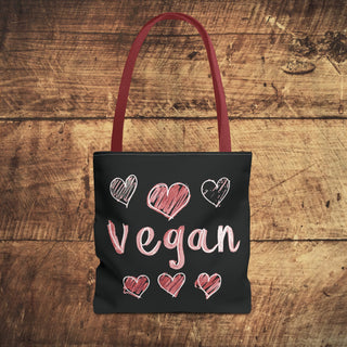 Vegan Hearts Tote Bag Printify