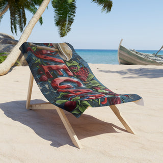 Vegan Graffiti Beach Towel Printify