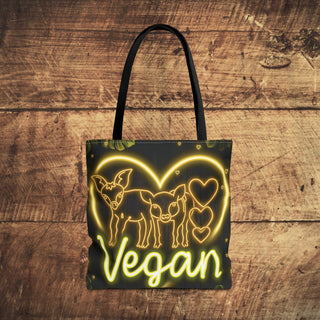 Vegan Hearts Tote Bag Printify