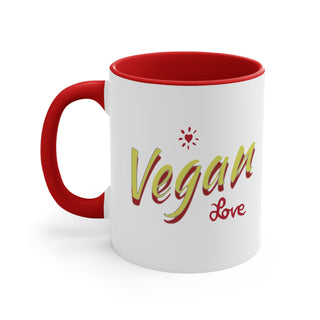 Vegan Love Accent Coffee Mug, 11oz Printify