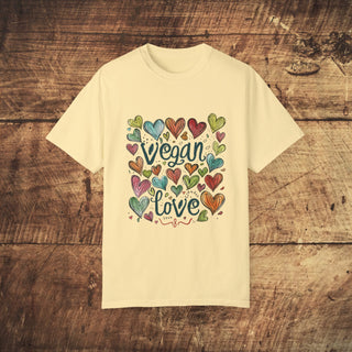 Vegan Love  Garment-Dyed T-shirt Printify