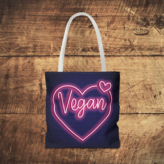 Vegan Heart Tote Bag Printify