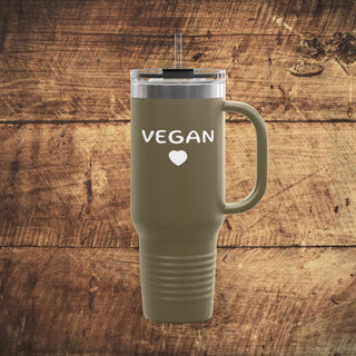 Vegan Heart Insulated Travel Mug, 40oz