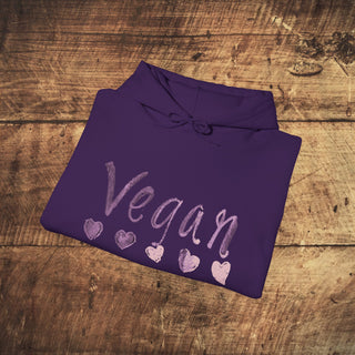 Vegan Hearts Heavy Blend™ Hooded Sweatshirt Printify