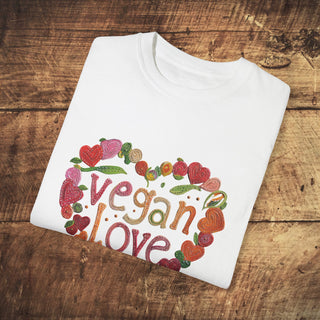 Vegan Love Garment-Dyed T-shirt Printify