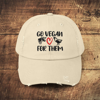 Go Vegan Unisex Distressed Cap Printify