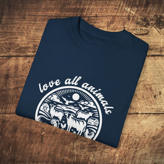 Love All Animals Unisex Garment-Dyed T-shirt