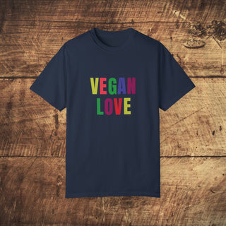 Vegan Love Garment-Dyed T-shirt Printify