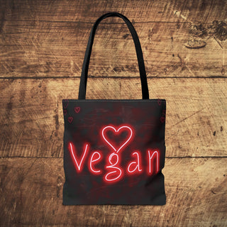 Vegan Heart Tote Bag Printify