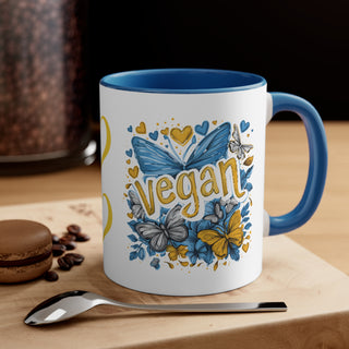 Vegan Butterflies Accent Coffee Mug, 11oz Printify