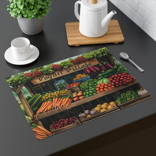 Vegan Village Placemat, 1pc Printify