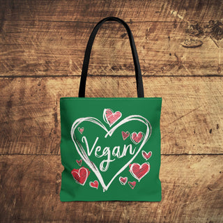 Vegan Hearts Tote Bag Printify