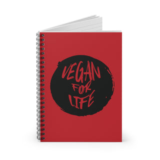 Vegan For Life Spiral Notebook - Ruled Line