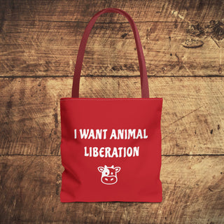 I Want Animal Liberation Tote Bag Printify