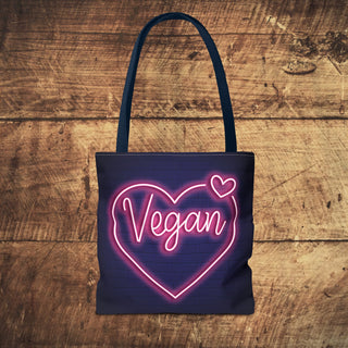 Vegan Heart Tote Bag Printify