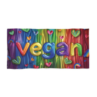 Vegan Beach Towel Printify