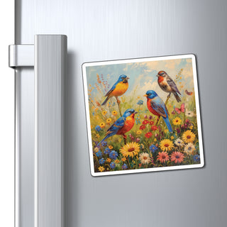 Colorful Birds Magnet Printify