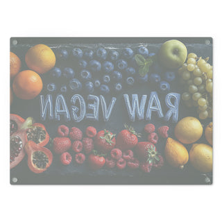 Raw Vegan Tempered Glass Cutting Board Printify