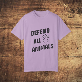 Defend All Animals Garment-Dyed T-shirt Printify