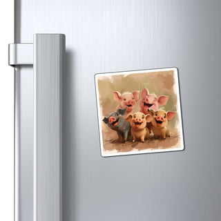 Cute Cartoon Pigs Magnet Printify