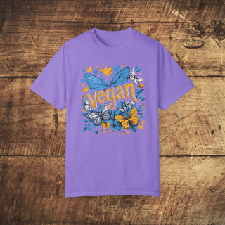 Vegan Butterflies Garment-Dyed T-shirt Printify