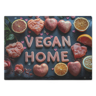 Vegan Home Tempered Glass Cutting Board Printify