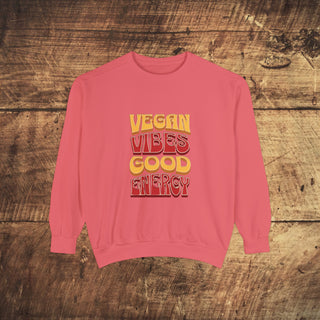 Vegan Vibes Garment-Dyed Sweatshirt Printify