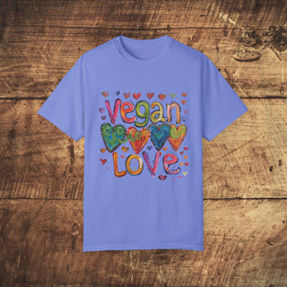 Vegan Love Garment-Dyed T-shirt Printify